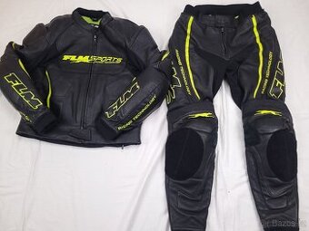 FLM Greyhound Neon pánska kožená moto kombinéza L 52