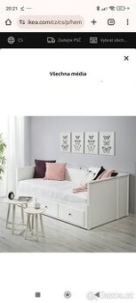 Rozkládací postel IKEA Hemnes s úložným dílem na matraci