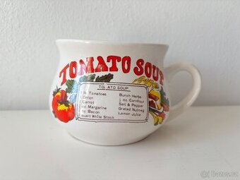 Keramický hrnek na polévku s receptem