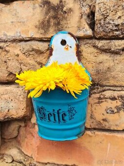 Starožitná závěsná smalt nádoba