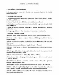 Vypracované maturitní otázky, dějepis