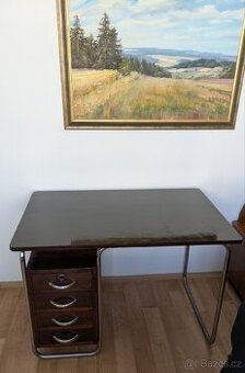 Funkcionalismus chrom psací stůl v krásném stavu