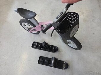 Dětské odrážedlo FIRST BIKE růžovo - šedé + lyže