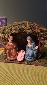 RETRO -betlém,kořenky,lampička,kovová polička