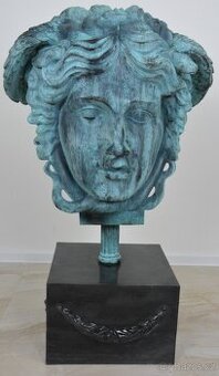 Bronzová socha - Medusa na mramoru - XXL - 98 cm - 1
