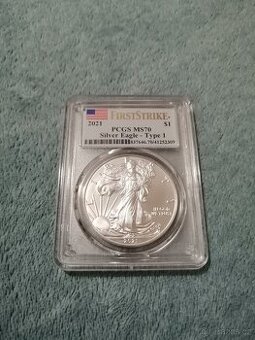 Stříbrný 1oz American Silver Eagle Dollar 2021 T1