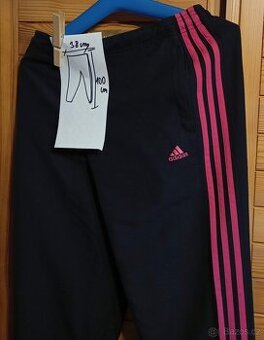 Adidas tepláky. Dámské, černé s růžovými proužky-S/M