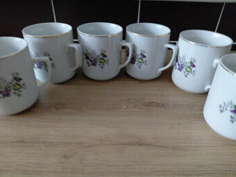 Retro hrnky -květiny,nepoužité