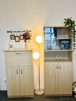 Prodám set dvou skříněk (barová/vinotéka + vitrína).