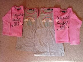 Sourozenecké sesterské oblečení - bavlněné šaty 92 a 110