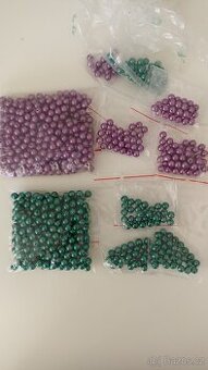 Plastové voskové perly, pr. 8 mm, 2 barvy, 200 g