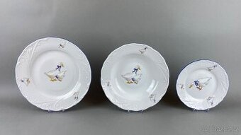 Porcelánová souprava pro 6 osob husy, modrá linka