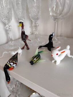 Skleněné figurky zvířat