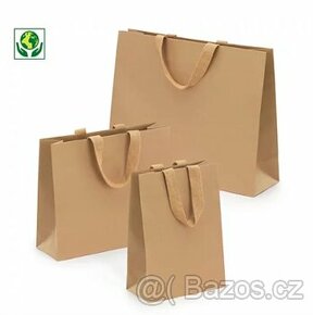 Papírová ekologická taška s "tkanými" úchyty - 1