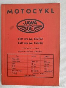 Jawa 250-350 originál návod k obsluze a údržbě 1958
