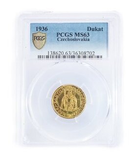 Svatováclavský dukát 1936, certifikace NGC MS 63