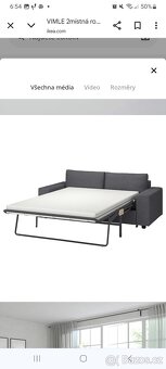 Prodám rozkládací sedačku plnohodnotné spaní Ikea