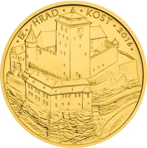 Zlatá mince 5000 Kč Hrad Kost 1/2oz ČNB 2016 BK