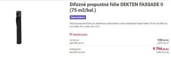 Dekten Fassade II - difúzně propustná fólie