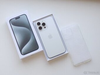 APPLE iPhone 15 Pro MAX 256GB Bílý titan - ZÁRUKA - TOP STAV