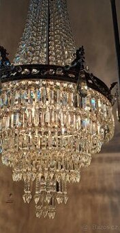 Starožitný velký řišťálová lustr 1920 - 30