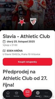 Slavia - Bilbao - levné lístky( doprodej)
