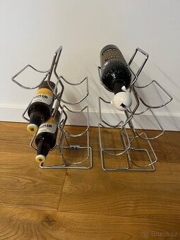 2ks stojan na víno chrom nerez - 6 lahví ve stojanu