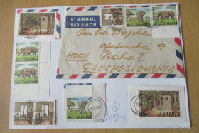 Známky poštovní  květiny zvířata a čsr razítka