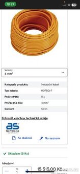 Silikonový kabel 5x4