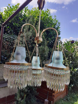 skleněný lustr a nástěnná lampa - 1
