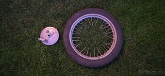 Přední ráfek s pneu + brzdový štít Jawa 16"