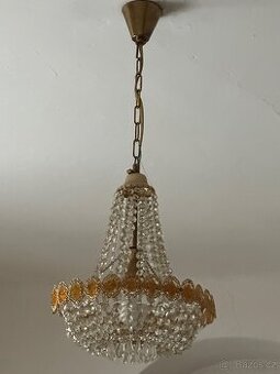 Vintage křišťálový / skleněný lustr