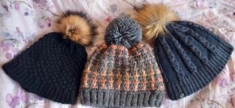 Dámské zimní čepice, 3 ks