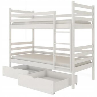NEMO 80x180 bílá patrová postel s uložným prostorem