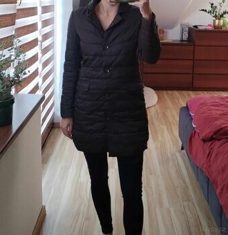 Podzimní hnědá prošívaná bunda kabát Sisley S/M