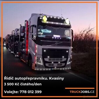 Práce pro řidiče autopřepravníku. 3500 Kč čistého /den.