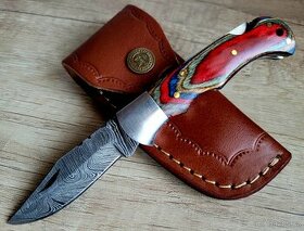 barevný kapesní Damaškový nůž CLASSIC 16,5cm ručně vyrobeno - 1