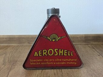 Stará trojúhelníková plechovka Aeroshell - ORIGINÁL