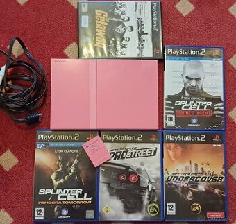 Playstation 2 pink - růžový + hry - 1