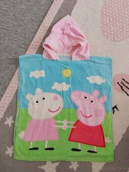 Pončo dívčí (prasátko Peppa)-nahrazuje župan nebo ručník