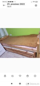 Dvoulůžková postel s matracemi - 1