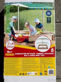 Dětské pískoviště se stříškou 118 cm čtverec