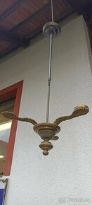 Starožitné mosazné lustry , lampy zámecké.