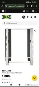 Posuvný pojezd na dveře plně integrované myčky