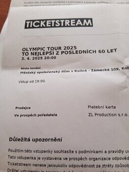 Lístky dnes na Olimpic