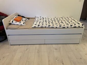 Postel s druhým luzkem a uloznym prostorem Ikea Slakt