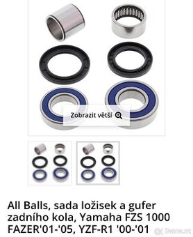 Sada ložisek a těsnění do zadního kola Yamaha