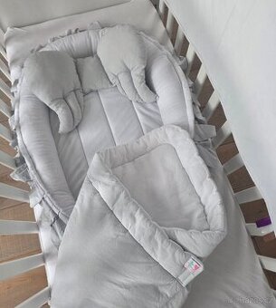 Kompletní set pro miminko ByLuci – šedo-bílý, minky + bavlna