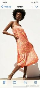 Dlouhé saténové šaty Zara vel. XS