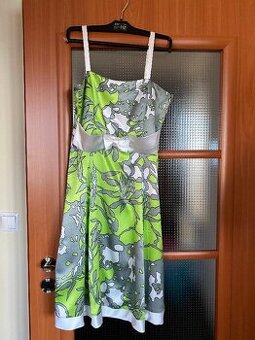 Dámské šedozelenobílé šaty